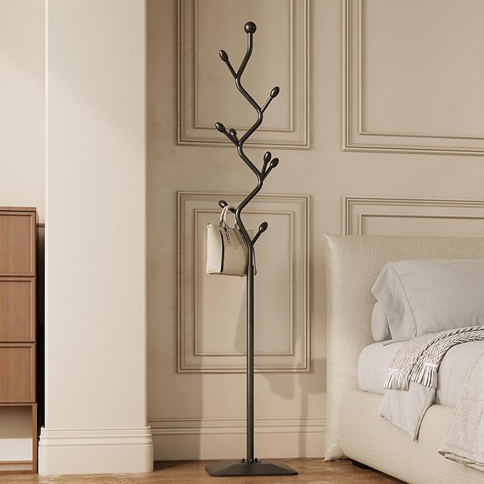 Tree-shaped coat rack stand, Metal coat tree - Image 2