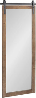 Kate and Laurel Cates Farmhouse Wood Framed Wall Mirror, 18 x 50, Rustic Brown by KateandLaurel