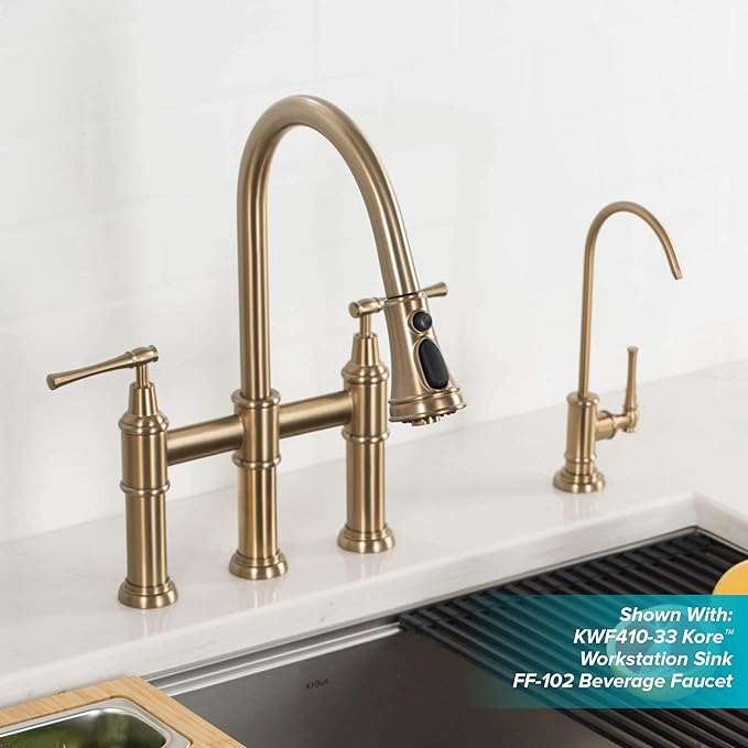 KRAUS Allyn Transitional Bridge Kitchen Faucet - Image 11