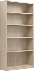 Bush Furniture Universal Tall 5 Shelf Bookcase in Natural Elm, Vertical Storage by BushBusinessFurniture