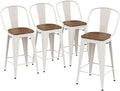 Yongqiang 30 inch Bar Stools Set of 4 Farmhouse Bar Height Stools High Back by lightupyourlife