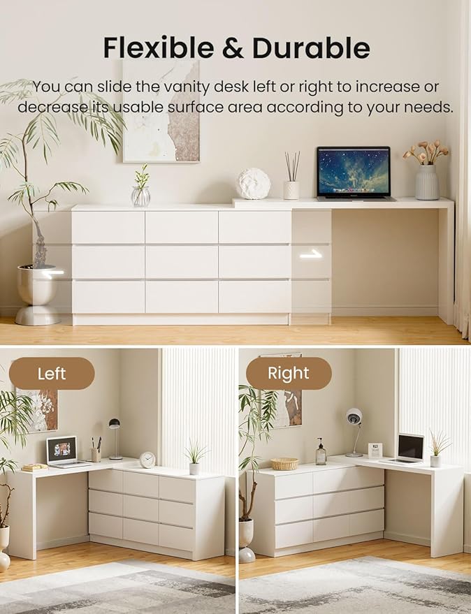 9 Drawer Vanity Dresser Combo - Image 5