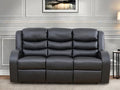 Leather Recliner Sofa Couch, 3-Seater Home Theater Seating Reclining Sofa by FONTOI