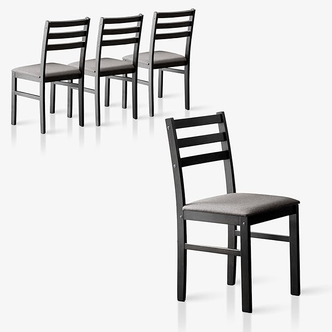 Livinia Seattle Modern Farmhouse Kitchen Dining Room Chair Set of 4, Solid Wood by Livinia