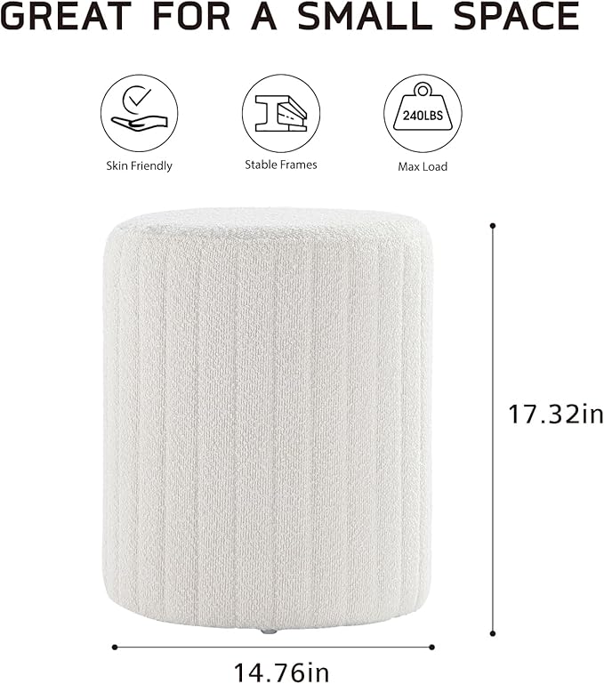 Get Set Style Modern Round Ottoman - Image 2