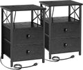 AMHANCIBLE Night Stand Set 2, End Tables Living Room by AMHANCIBLE