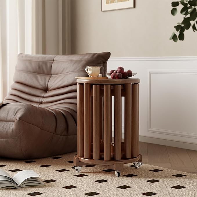 Stackable Stools Set of 4, Wooden Stool 18 Inch Stool Stackable Side Tables - Image 6