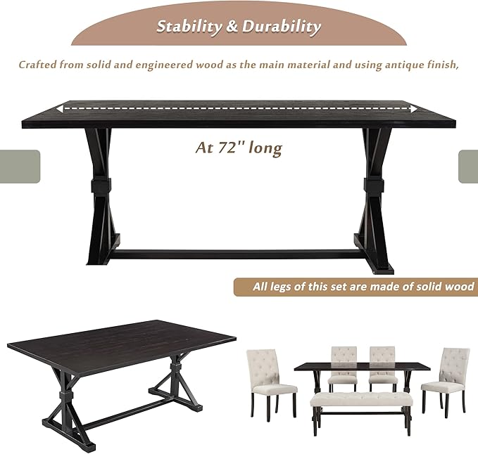 Ball & Cast 6 Piece Dining Table Set - Image 8