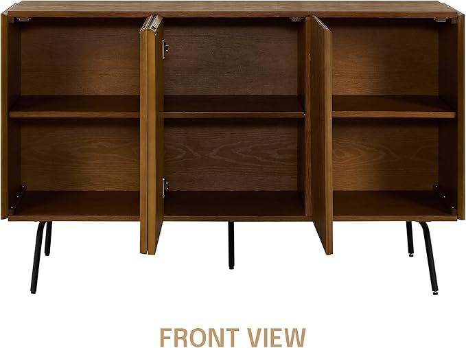 NTC Veil Modern Sideboard with 3 Doors, Buffet Cabinet with Vertical Groove - Image 4