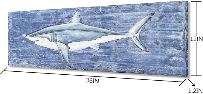 Yihui Arts Shark Canvas Wall Art - Image 2