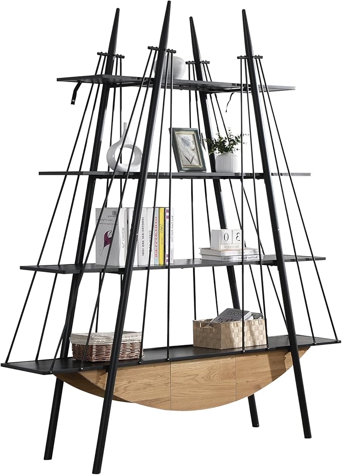 4 Tier Modern Boat-Shaped Bookshelf by FIVEGIVEN