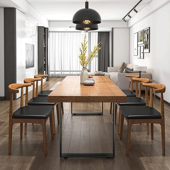 Stylish Modern Minimalist Solid Wood Dining Table - Image 5