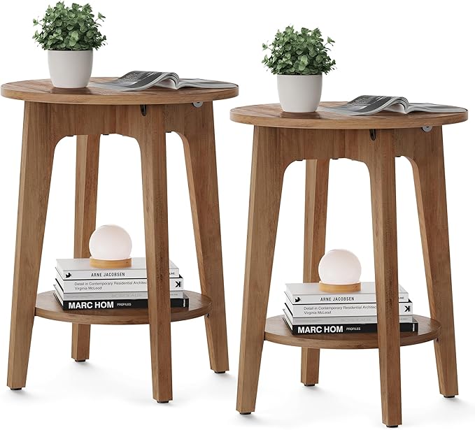 VASAGLE Side Tables, Small Round End Table by VASAGLEbySONGMICSHOME