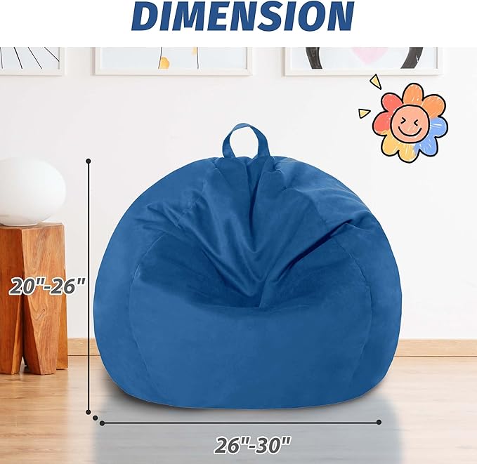 2FT Bean Bag Chair with Ultra Soft Velvet Cover Bean Bag Sofa with Memory Foam - Image 3