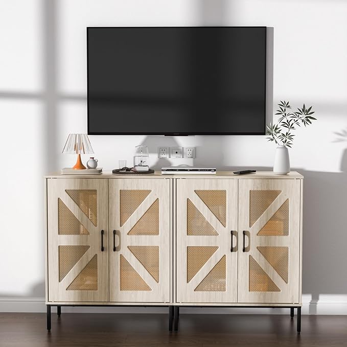 Buffet Cabinet with Storage – Waterproof MDF Sideboard & Modern Credenza with - Image 6