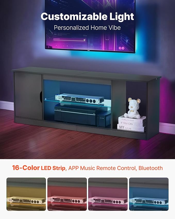 VEVOR TV Stand for TVs up to 65 inch, Modern Entertainment Center - Image 4