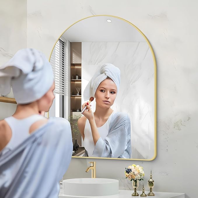 Arched Bathroom Mirror, Wall Mounted Mirror, Living Room, Vertically Hanging or - Image 4