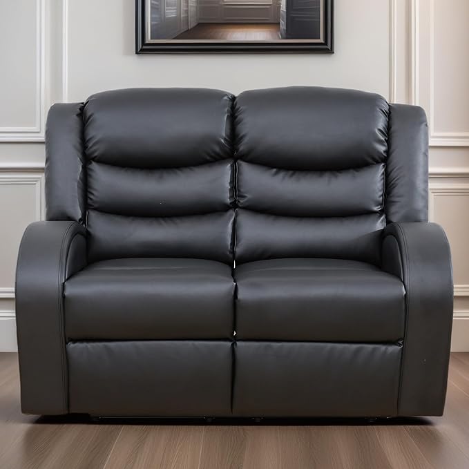 Loveseat Recliner Sofa, Reclining Loveseat Leather Couch Upholstered, Modern - Image 7