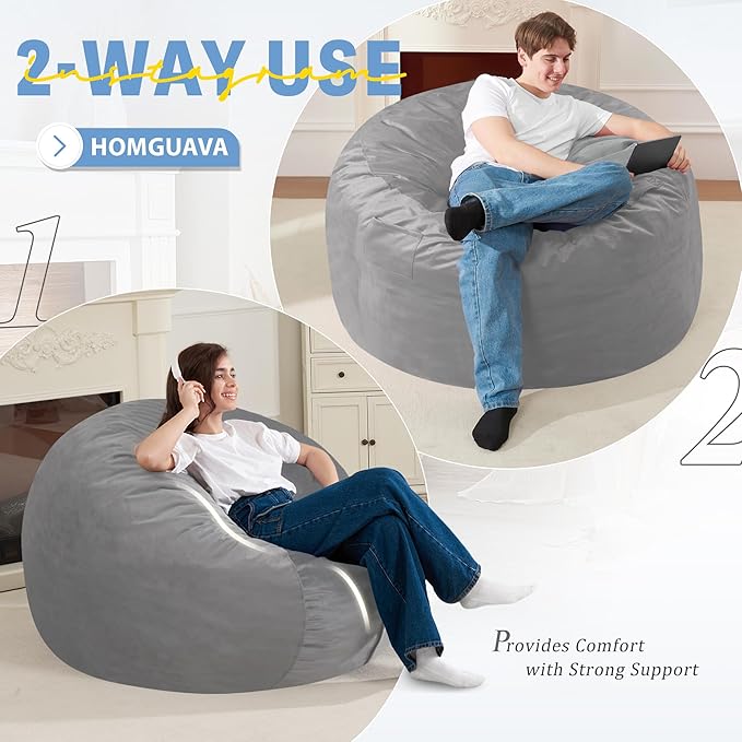 Homguava 3FT Bean Bag Chair: 3' Bean Bags - Image 5