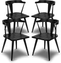 POLY & BARK Mid Century Modern Enzo Black Dining Chair – Solid Oak Wood Splat by POLYBARK
