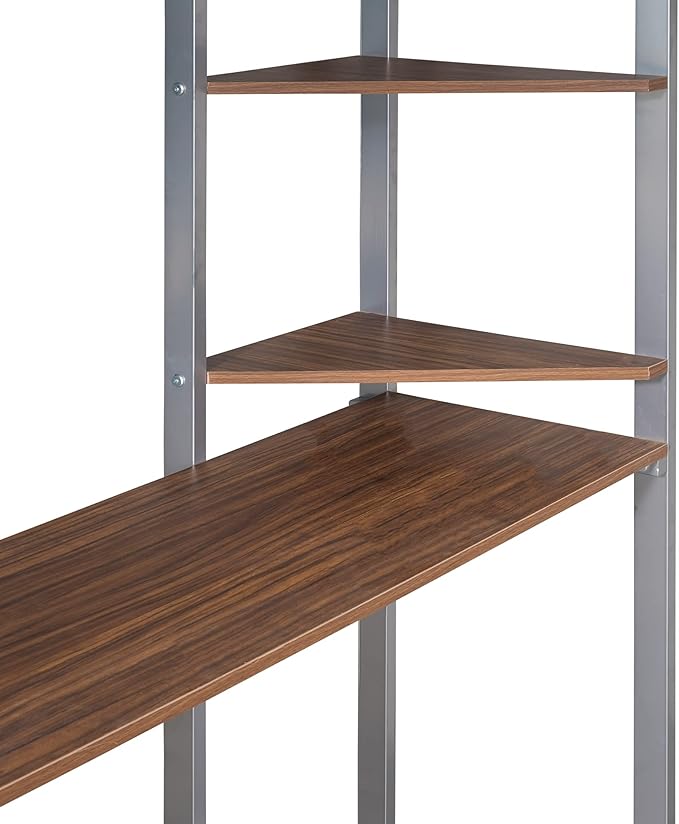 Full Size Metal Loft Bed with 2 Storage Shelves and 1 Desk, Steel Structure Bed - Image 7