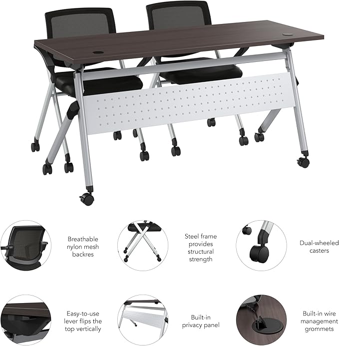 Bush Business Furniture Folding Training Table Set - Image 6