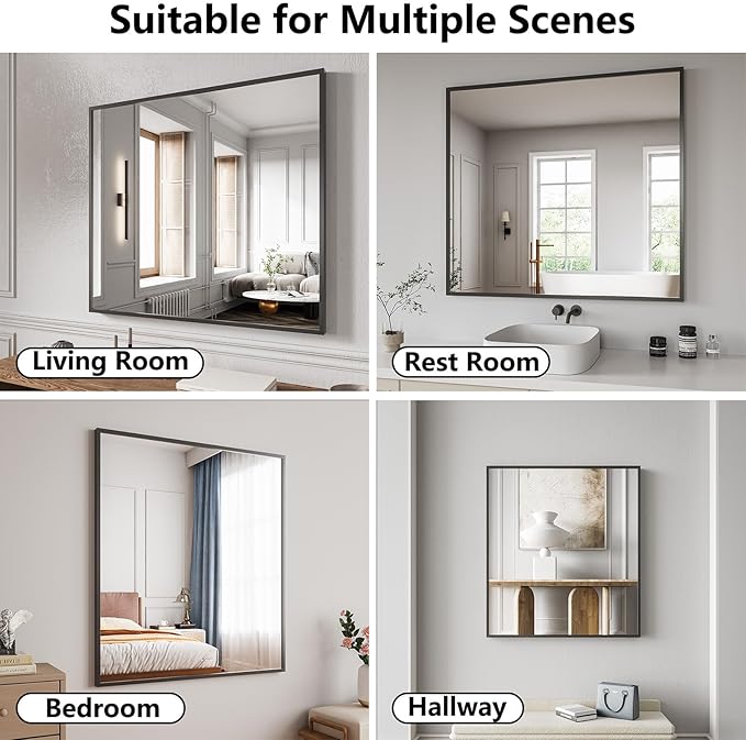 Koonmi Bathroom Mirror 36x40 Bathroom Wall-Mounted Mirrors, Modern Vanity Mirror - Image 4