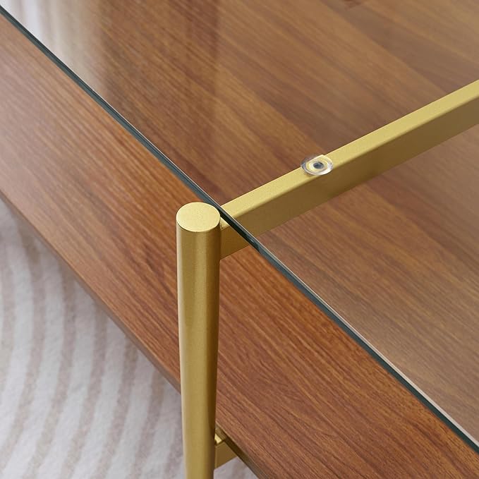 X-Large Rectangle Glass Coffee Table, Mid-Century Modern Design, - Image 6