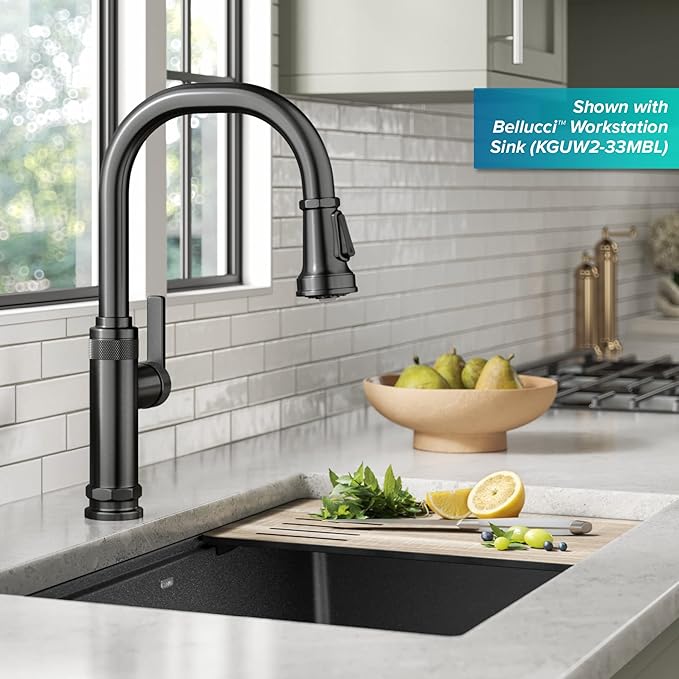 KRAUS Allyn Industrial Pull-Down Single Handle Kitchen Faucet in Spot-Free - Image 3