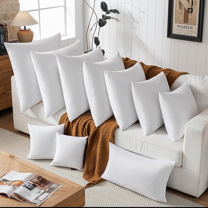 20x20 Decorative Throw Pillow Inserts-Down Feather Pillow Inserts-Square-Cotton - Image 3
