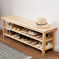 XKZG Storage Bench Wooden Shoe Rack Bench Simple Style Wood Entryway Bench by XKZG