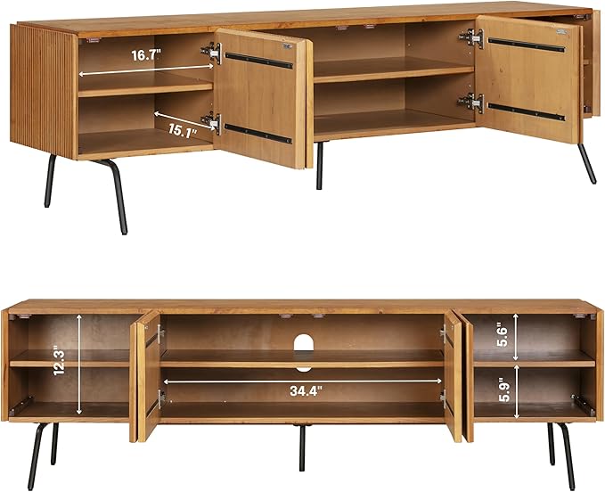 NTC Veil TV Stand with 4 Doors for TVs up to 75’’, Media Console with Vertical - Image 3