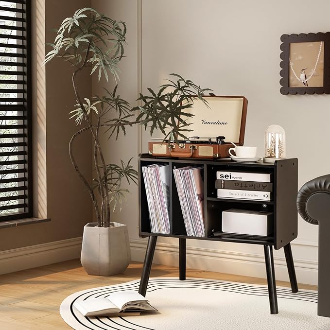 Record Player Table, Mid-Century Record Player Stand - Image 9