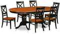 East West Furniture PLQU7-BCH-W 7 Piece Dining Set Consist of an Oval Dining by EastWestFurniture