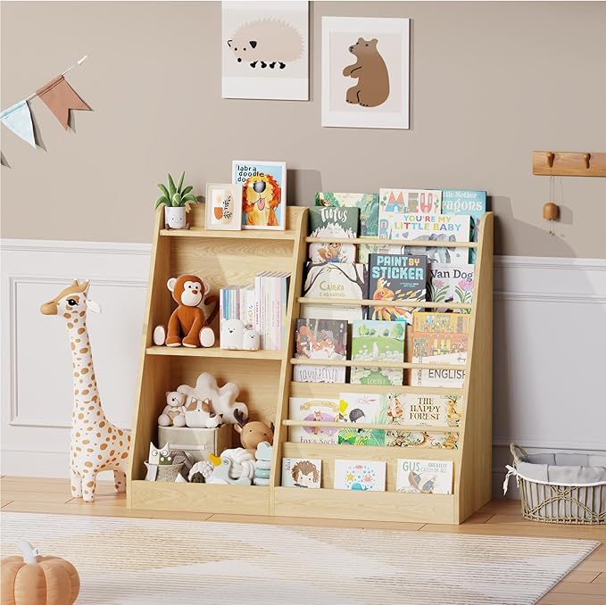 Lkeiyay 5 Tier Kids Bookshelf, Baby Bookshelf, Toy and Book Storage by LKEIYAY