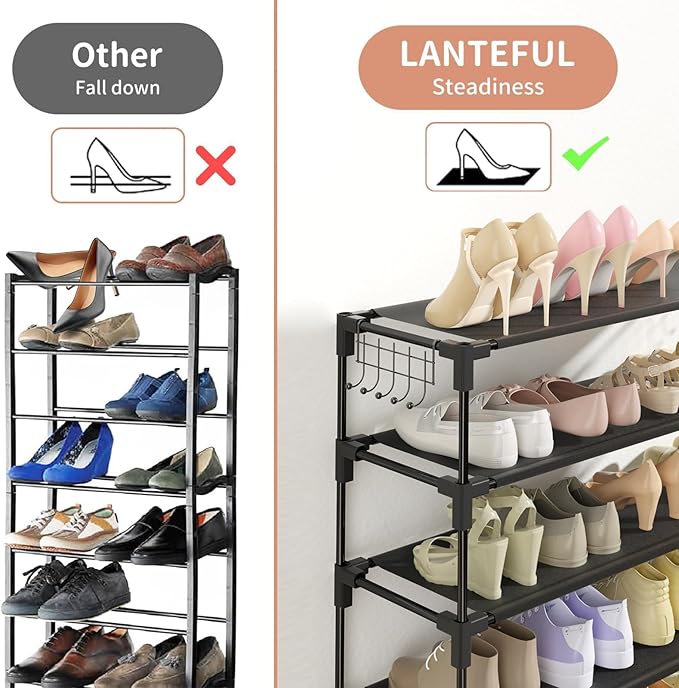 10 Tiers Shoe Rack 50 Pairs Large Capacity Tall Shoe Organizer Sturdy Shoe - Image 6