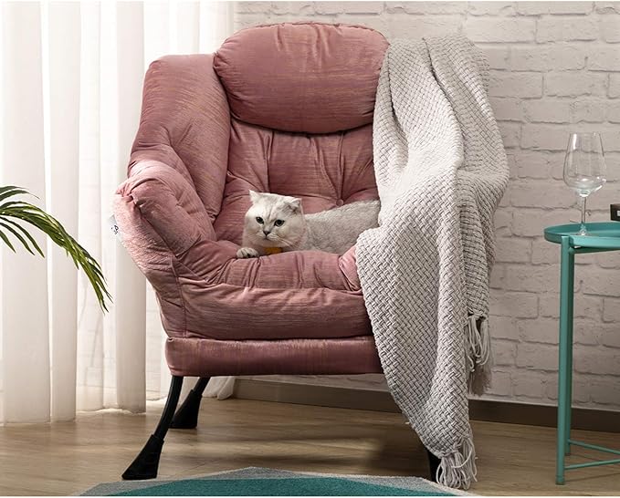 HollyHOME Modern Fabric Large Lazy Chair, Accent Oversized Comfy Reading Chair - Image 4
