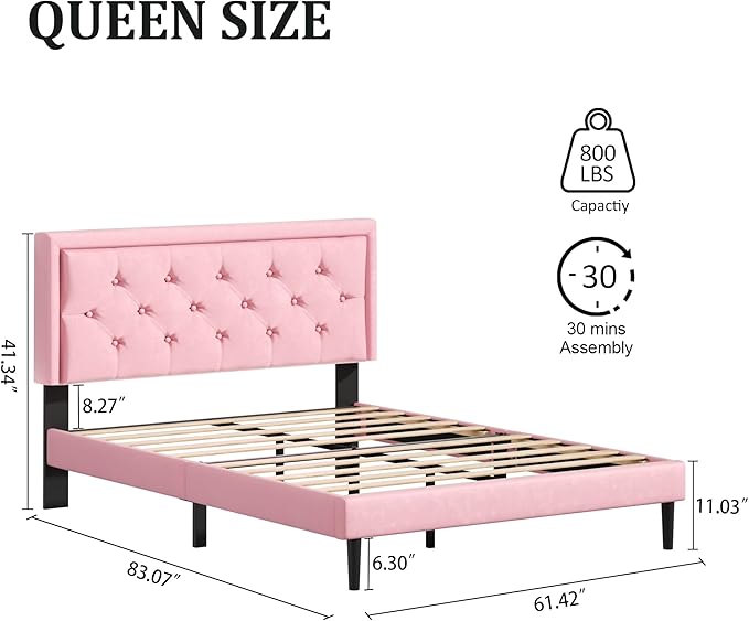 Queen Size Platform Bed Frame - Image 2