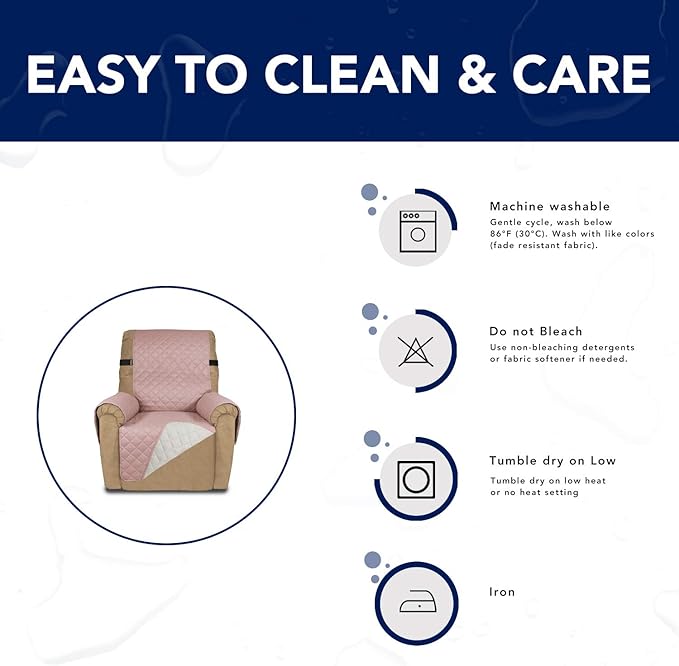 PureFit Reversible Sofa Cover Water Resistant Recliner Couch Cover, Machine - Image 7