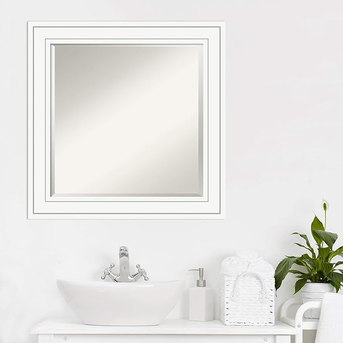 Amanti Art White Bathroom Mirror - Image 6