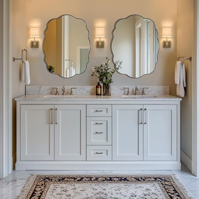 ANDY STAR Brushed Nickel Mirror Scalloped Edge - Image 6