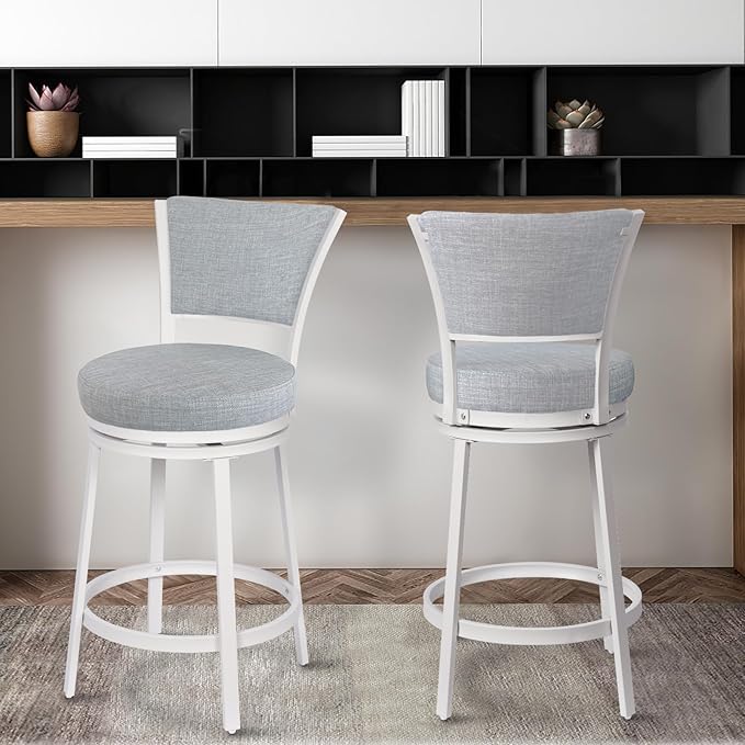 Bar Stools, Counter Height Barstools Set of 2, Modern Upholstered Counter Stools - Image 7