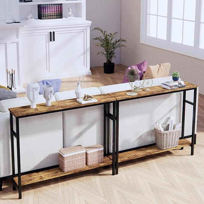 Narrow Console Table, 39.4” Sofa Table - Image 9