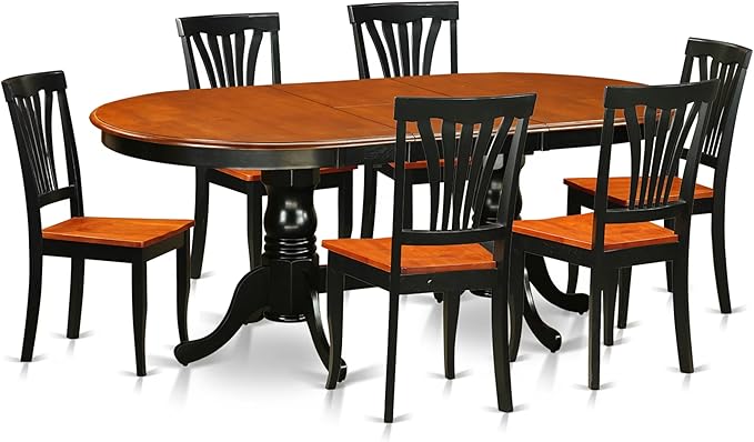 East West Furniture PLAV7-BCH-W 7 Piece Dining Room Furniture Set Consist of an by EastWestFurniture