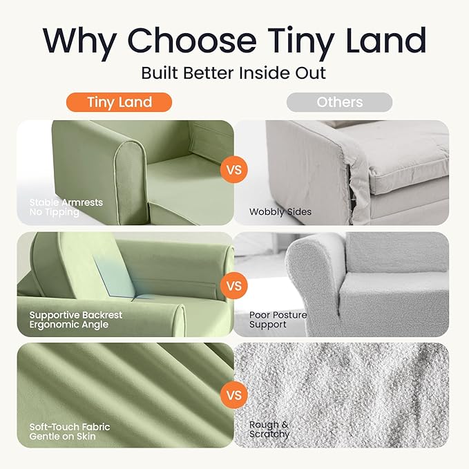 Tiny Land 2-in-1 Foldable Kids Couch - Image 4