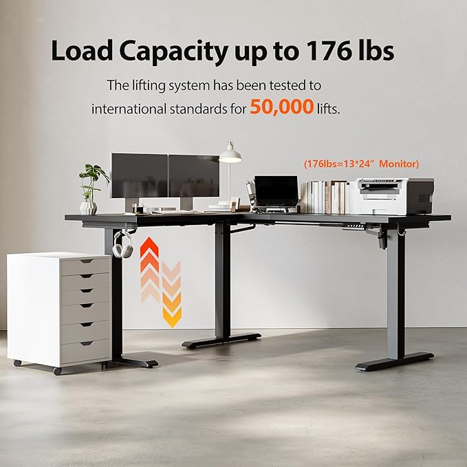 Agilestic 59 Inch L Shaped Standing Desk Adjustable Height, Electric Corner - Image 9