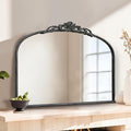 Micasso Black Vintage Wall Mirror: 24"x 32" French Baroque Antique Arched Wall by Micasso