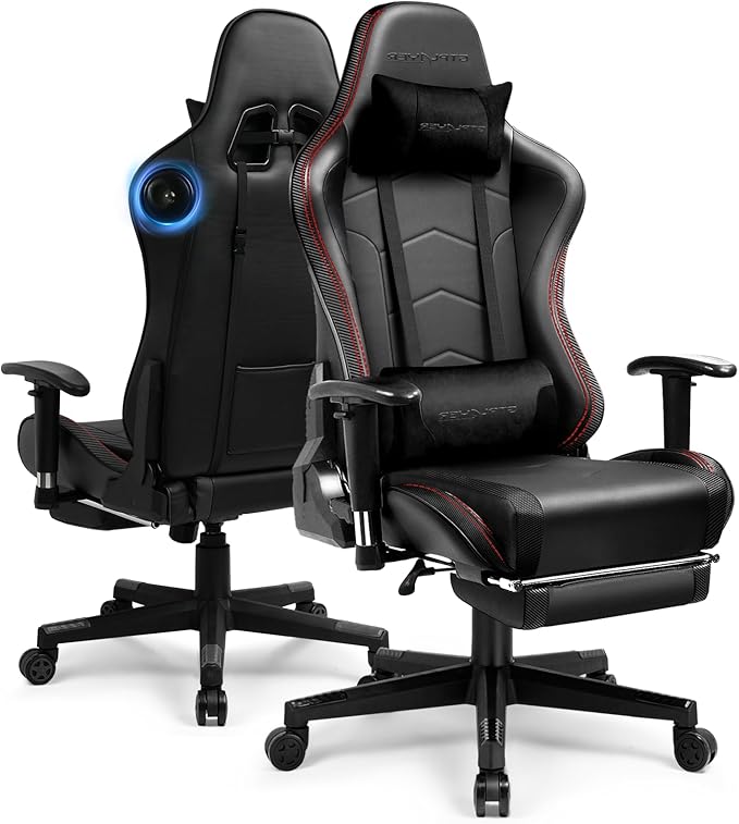 GTPLAYER Gaming Chair with Bluetooth Speakers, Adjustable Backrest and Height by GTPLAYER