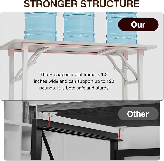TEMI Long Computer Desk Folding Table - Image 6
