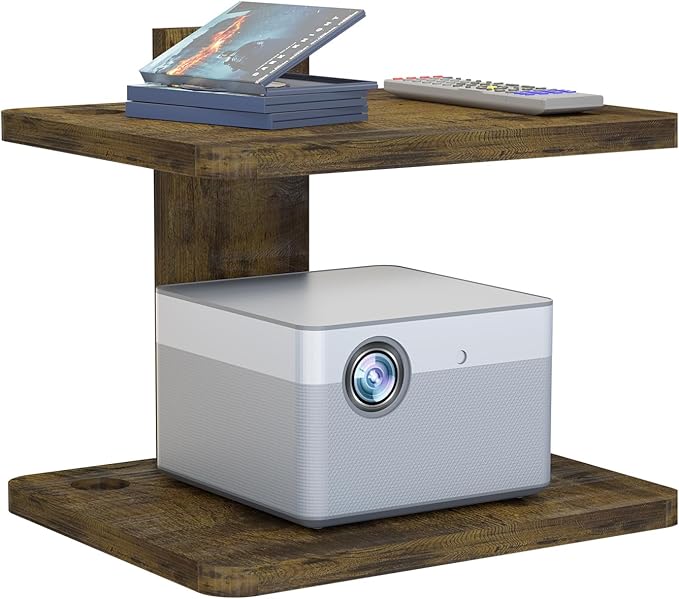 WALI Projector Mount Floating TV Shelf, Holds Up to 22lbs, Wooden Wall Mounted by WALI